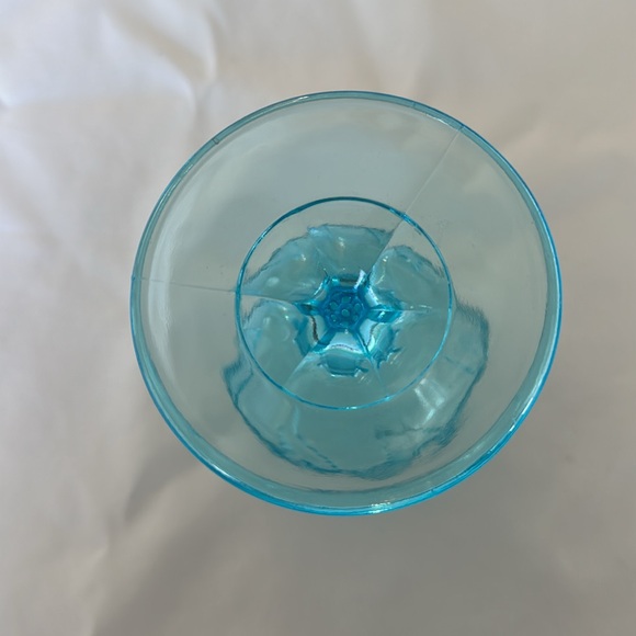Vintage Wright Glass Acorn Blue Goblet - Picture 4 of 4